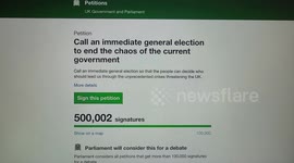 Petition against current government in the UK and its PM Liz Truss went over 500 000 counts.