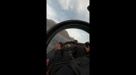 Thrill-seeker takes his speedboat under the surface of water