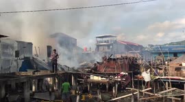 Terrible Fire Hits Fisherman's Settlement in Indonesia, Dozens of Houses Are Scorched