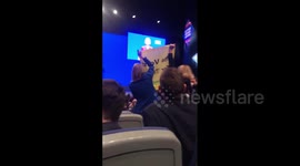 Moment Greenpeace activists interrupt Liz Truss’s speech at Tory conference