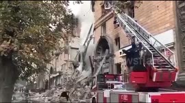 Destroyed buildings following Russia's missile attacks on Zaporizhzhia
