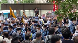 Protesters against Shinzo Abe's state funeral in Tokyo, Japan