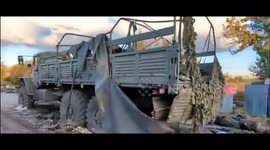 One of the columns of russians who tried to escape from Liman with loot