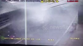 Residents' Roofs Collapsed by Lightning Strikes Recorded by CCTV Cemara in East Jakarta