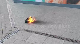 Bike cycle battery caught fire like a bomb, Walthamstow Shopping mall, London, UK