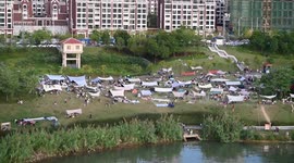 Time-lapse Drone Footage Of Camping In Nanning, China During National Day Holiday