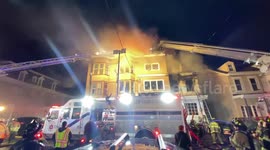 3rd alarm Mixed use row home fire with rescue Mahanoy City, Pennsylvania