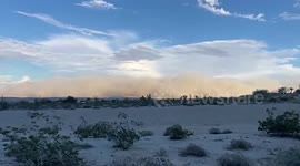 Dust storm coming at Borrego Springs, CA, USA