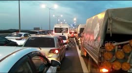 Long queues to enter Kerch city after explosion on Crimea-Russia bridge