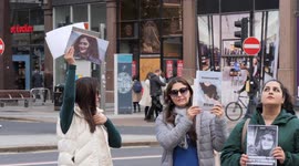 Belfast, Northern Ireland, 8 October 2022. Protest at Belfast City Hall to draw attention to the death of Mahsa Amini.