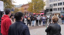 Belfast, Northern Ireland, 8 October 2022. Protest at Belfast City Hall to draw attention to the death of Mahsa Amini.