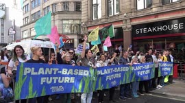 Animal Rebellion and Just Stop Oil supporters bring parts of Central London to a standstill as they march through the streets