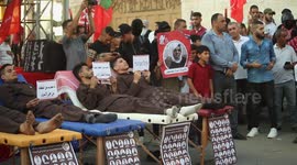 Palestinians in Gaza protest en masse in solidarity with prisoners in Israeli jails