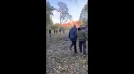 Kyiv locals inspect damage after several explosions rock city