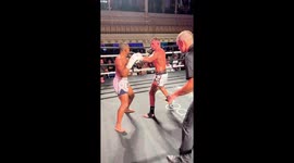 A spectacular tornado kick to the head