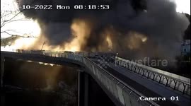 'Klitschko Bridge' explosion from Russian rocket caught on camera