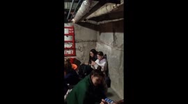 Ukrainian students sing in basement of Kyiv hostel following Russian shelling