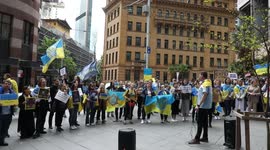 Russia is a terrorist state rally in Sydney, Australia