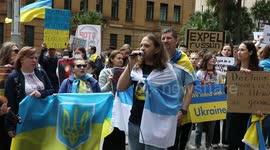 Russia is a terrorist state rally in Sydney, Australia
