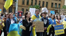 Russia is a terrorist state rally in Sydney, Australia