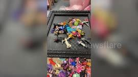 UK woman makes artwork out of old toys which sell for up to £1,500 a pop