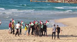 Palestinians gather in a protest in solidarity with Palestinian prisoners held in Israeli jails and people in West Bank and Jerusalem