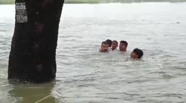 Brave officer rescues Indian boy that got swept away by floods