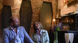 Holidaymakers can rest in peace by booking into a converted funeral home decorated with COFFINS