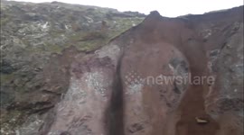 3 days of continuous landslides at Pentreath Beach