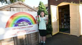 A kind-hearted 11-year-old boy used his own birthday money to launch a foodbank service - which he runs from his garden shed