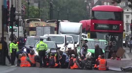 Just Stop Oil activists block road near Downing Street in latest protest