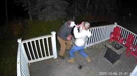 Halloween prank goes wrong: husband scaring his wife gets kicked in his testicles