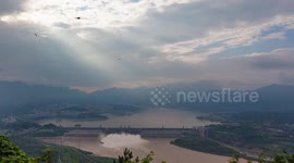 Three Gorges Discharge The Flood In Yichang, China