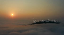 Cloud Waterfall Landscape in Qiandongnan Miao and Dong Autonomous Prefecture, China