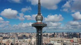 Aerial View Of Heilongjiang Radio And TV Tower In Harbin, China
