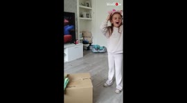 Little girl IN SHOCK after opening a box and finding her dream puppy inside!