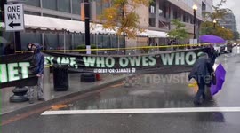 US: Climate Activists Protest Outside IMF And World Bank Meeting Venue