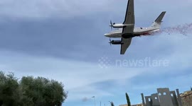 Poppy release over Valletta war Memorial, Maltese Air wing flypast Remembrance Sunday MALTA 2021