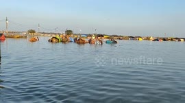Ganges and Yamuna rivers overflow, causing flood in Prayagraj, India