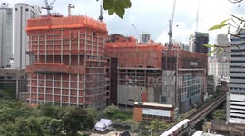 Huge new shopping mall construction in Bangkok, Thailand