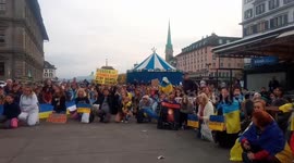 Song of commemoration of the victims of the Russian attacks on Ukrainian cities in Zurich, Switzerland
