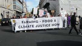 Alliance of environmental activists and small farmers rally in central London