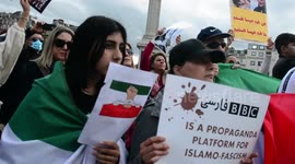 UK Iranian community keep up the pressure over the Khomeini regime ,as protests inside the republic are still continuing , London uk.