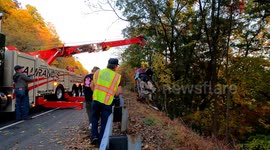 Fatal crash with the car being split in two in North Centeral Pennsylvania
