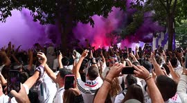 Flares and singing as Real Madrid fans warm up the atmosphere before El Clasico derby against Barcelona