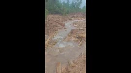 Vietnam storm's flash floods ravaged mountain in Da Nang and created a new stream