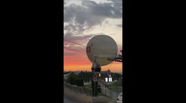 tbilisi, red sky and sunset, ropeway goes up, peace of mind.
