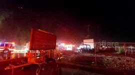 October 16th 10pm possible arson at border of Santa Monica and Pacific Palisades on PCH firefighters and helicopter dropping seawater