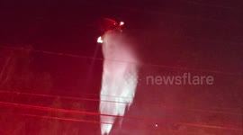 October 16th 10pm firefighting helicopter on arson fire at border of Santa Monica and Pacific Palisades on PCH