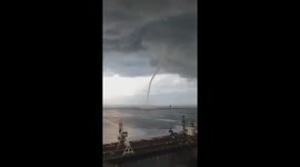 Water tornado formation in the sea near the pangascasan powerplant